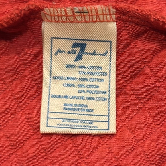 7 for All Mankind • Orange zip up hoodie • 6 - 9 months - Picture 7 of 8